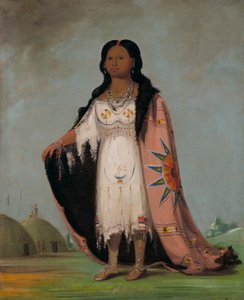 プシャンショー、甘い香りの草、ブラッディ・ハンドの12歳の娘 作： George Catlin