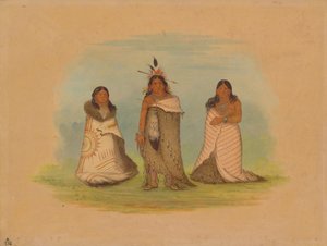 1861 年、プンカ インディアン。 作： George Catlin