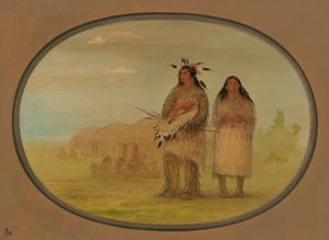 リッカリー族長とその妻、18611869。 作： George Catlin