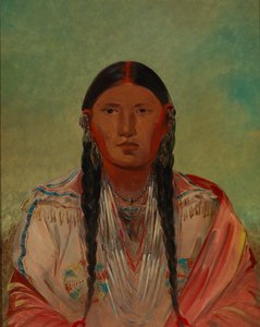 Ru-ton-wee-me、翼の上の鳩、1844年。 作： George Catlin