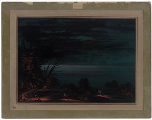 サーモン スピアリング - オットワス 作： George Catlin