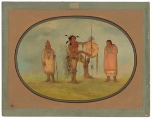 ソーキー戦士とその妻と少年 作： George Catlin