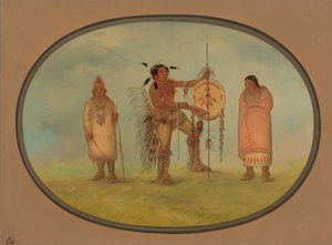 Saukie Warrior、その妻、および男の子、18611869。 作： George Catlin