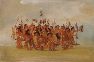 スカルプダンス、テトン川の河口、1835-1837年。 作： George Catlin