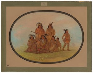 モールトリー砦の囚人、セミノール・インディアン 作： George Catlin
