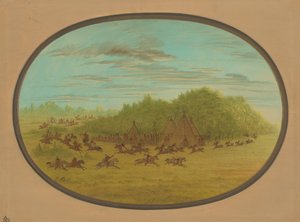 カマンチ族の偽の戦い、18611869。 作： George Catlin