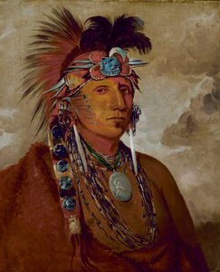 酋長、狼 作： George Catlin