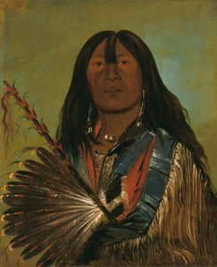 ションカ、犬、バッド・アロー・ポインツ・バンドの族長 作： George Catlin