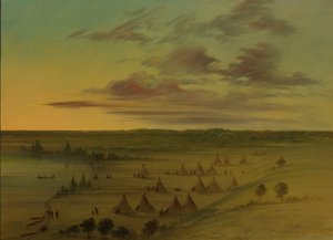 スー ビレッジ - 白鳥の湖、18611869。 作： George Catlin