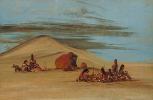 レッド・ボルダーで礼拝するスー族 作： George Catlin