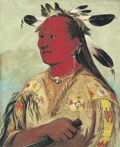 スタン・オー・パット、ブラッディ・ハンド、部族の長 作： George Catlin