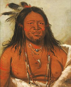 タ・ワ・ケ・ナ、岩の山、部族の第二の長 作： George Catlin