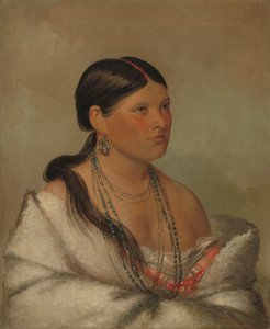 女性のワシ、シャワノ、1830 作： George Catlin