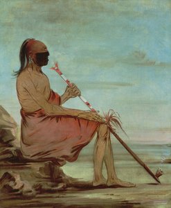 フクロウ」1832年頃（パネルに油彩 作： George Catlin
