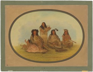 数人のインディアンを連れたスー族の酋長 作： George Catlin