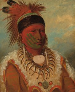 白い雲、アイオワ州の首長、18441845。 作： George Catlin