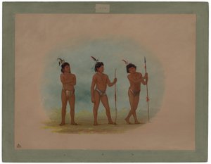 3人のアウカチルドレン 作： George Catlin