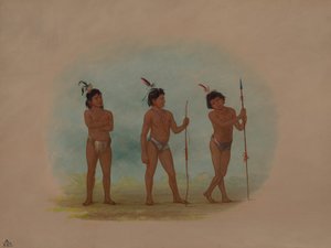 3 人の Auca チルドレン、18541869。 作： George Catlin