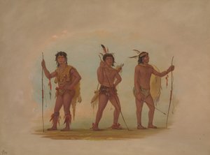3つのテーマ 男性、 作： George Catlin