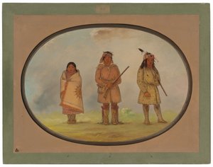 3 人のデラウェア インディアン 作： George Catlin