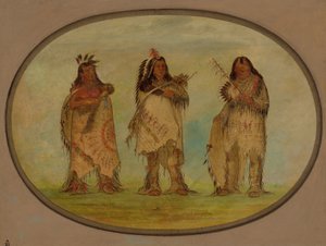スー族の 3 人の著名な戦士、1861 年。 作： George Catlin