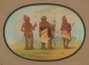 3 人のアイオワ インディアン、18611869。 作： George Catlin