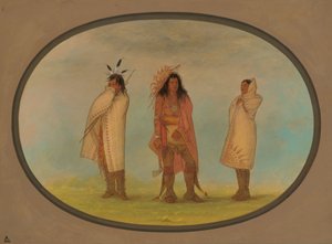 3 人のイロコイ インディアン、18611869。 作： George Catlin