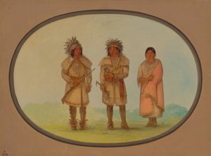 3 人のピオリア インディアン、18611869。 作： George Catlin