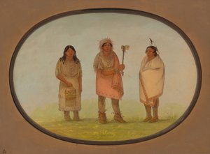 3 人のピアンケショー インディアン、18611869。 作： George Catlin