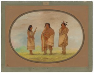 3 人のポタワトミ インディアン 作： George Catlin