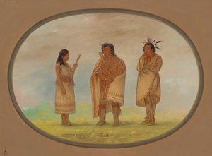 3 人のポタワトミー インディアン、18611869。 作： George Catlin