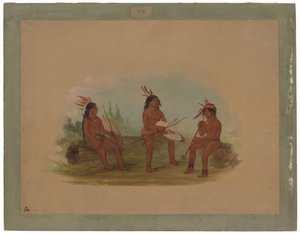 3 つの若いチヌーク男性 作： George Catlin
