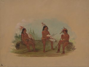3 人の若いチヌーク男性、18551869。 作： George Catlin