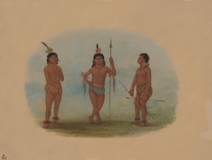 3 人の若いトボ男、18541869。 作： George Catlin