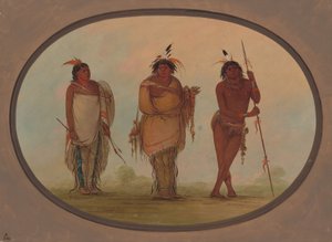 3 人のユマヤ インディアン、1855 年 1869 年。 作： George Catlin