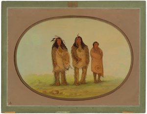 二人のネズパース戦士と男の子 作： George Catlin