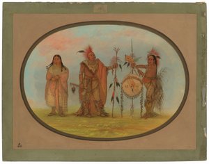 2 人の Saukie 酋長と 1 人の女性 作： George Catlin
