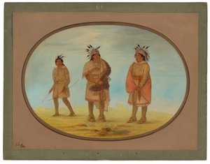2人のWeeah Warriorsと1人の女性 作： George Catlin
