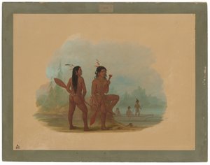 二人の若いヒダ族の男たち 作： George Catlin