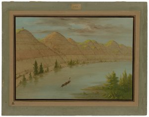 ミズーリ州アッパーの「大回り道」での眺め 作： George Catlin