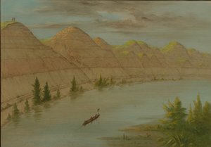 18611869、アッパー ミズーリ州、グランド ディトゥールでの眺め。 作： George Catlin