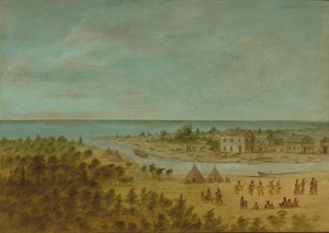 1837 年、18611869 年のシカゴの眺め。 作： George Catlin