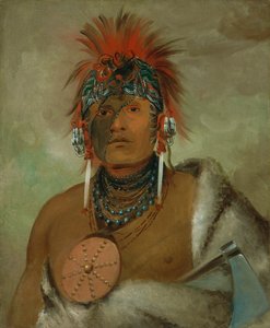 Wá-hon-ga-shee, No Fool, a Great Fop, 1832. 作： George Catlin