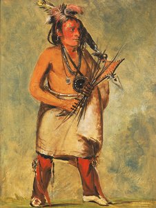 ワ・コン・チャーシュ・カウ、雷に乗って来る者 作： George Catlin