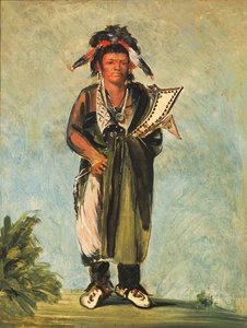 Wah-kón-ze-kaw、The Snake、1828 年。 作： George Catlin