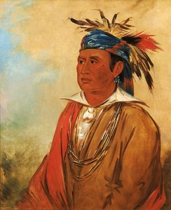 ワーポンジーア、白鳥、戦士、1830年。 作： George Catlin