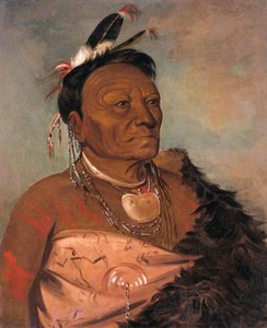 ウィ・タ・ラ・シャ・ロ、部族の長 作： George Catlin