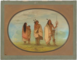 Weeco の酋長とその妻、そして戦士 作： George Catlin