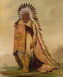 1832年、部族長のワンイートン。 作： George Catlin