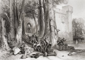 W. Tophamによって刻まれた包囲のLathom House、1644年
